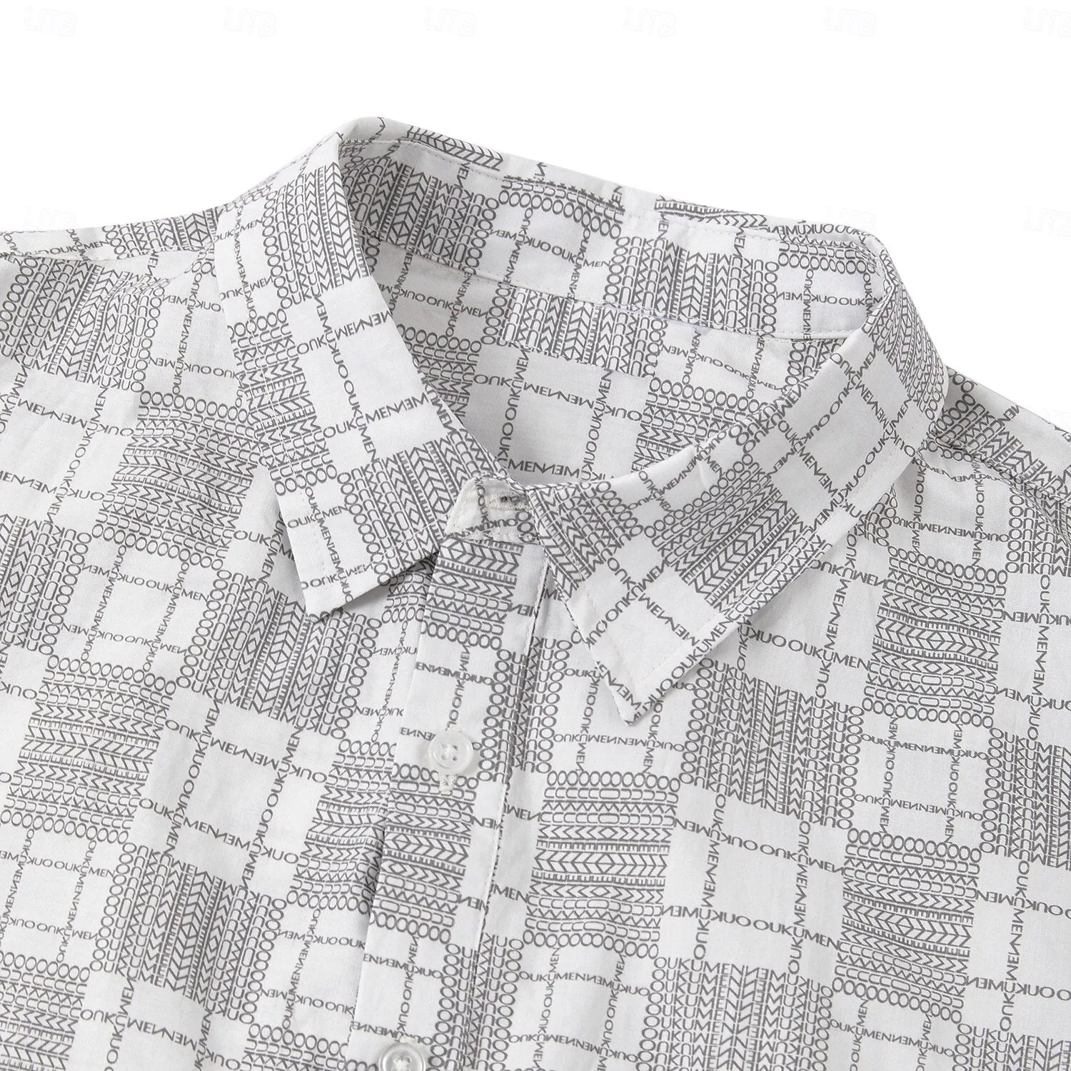 100% Cotton OKM Letter Check Pattern Shirt