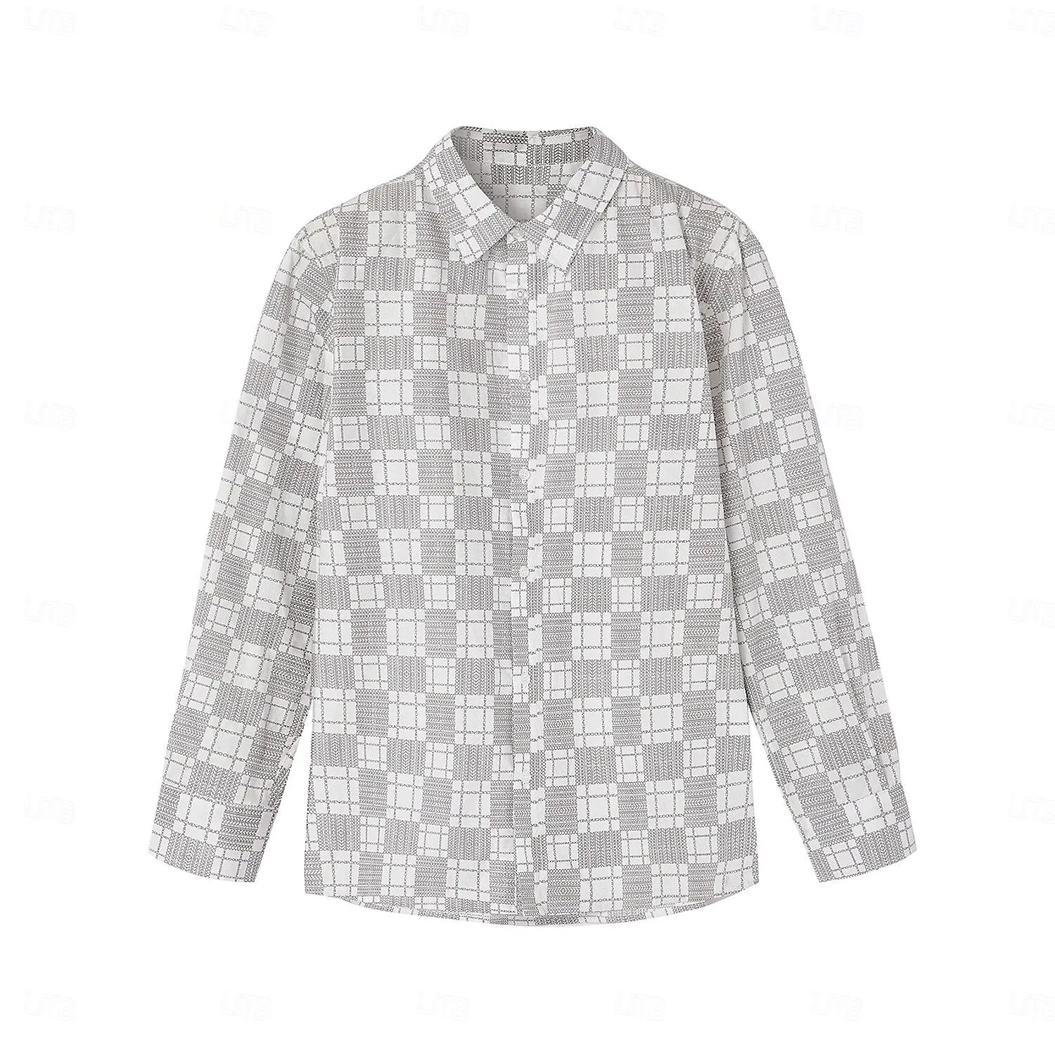 100% Cotton OKM Letter Check Pattern Shirt