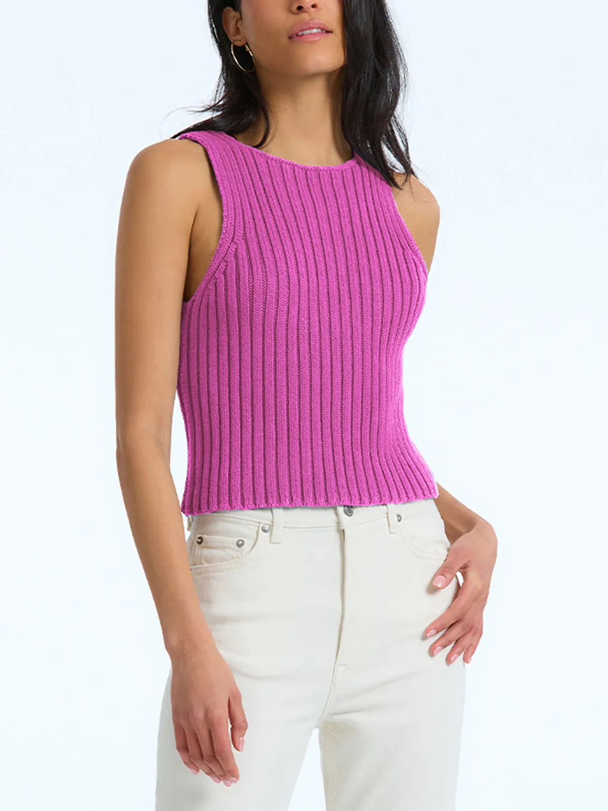 100% Cotton Rib Tie Back Tank