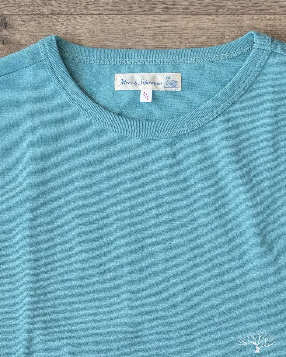 215 2-Thread Organic Cotton Crew Neck Tee - Aqua