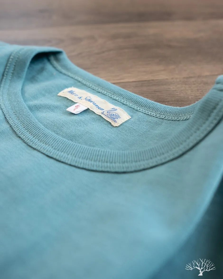 215 2-Thread Organic Cotton Crew Neck Tee - Aqua