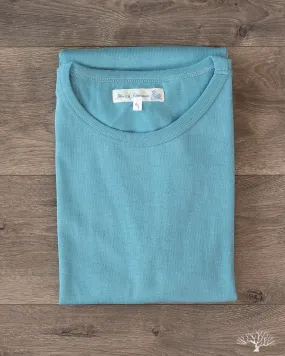 215 2-Thread Organic Cotton Crew Neck Tee - Aqua