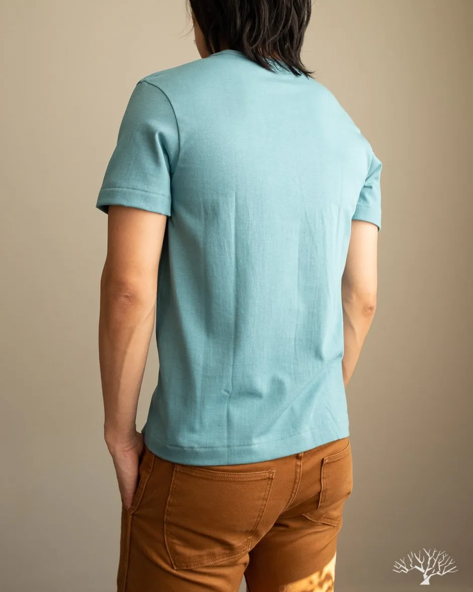 215 2-Thread Organic Cotton Crew Neck Tee - Aqua