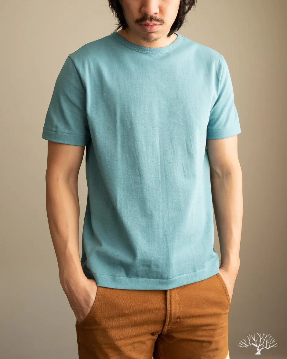 215 2-Thread Organic Cotton Crew Neck Tee - Aqua