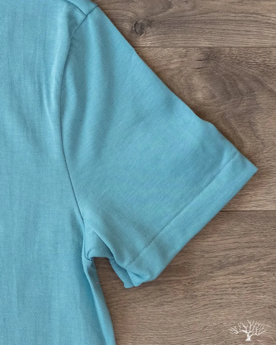 215 2-Thread Organic Cotton Crew Neck Tee - Aqua