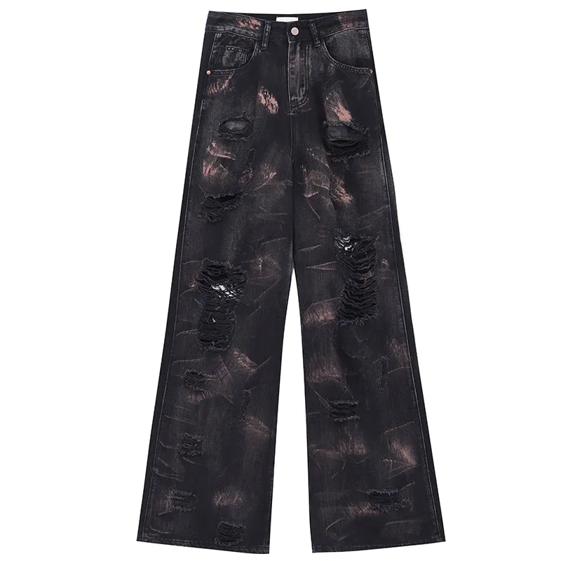 【24s Jun.】Vintage Graffiti Wide Leg Denim Jeans