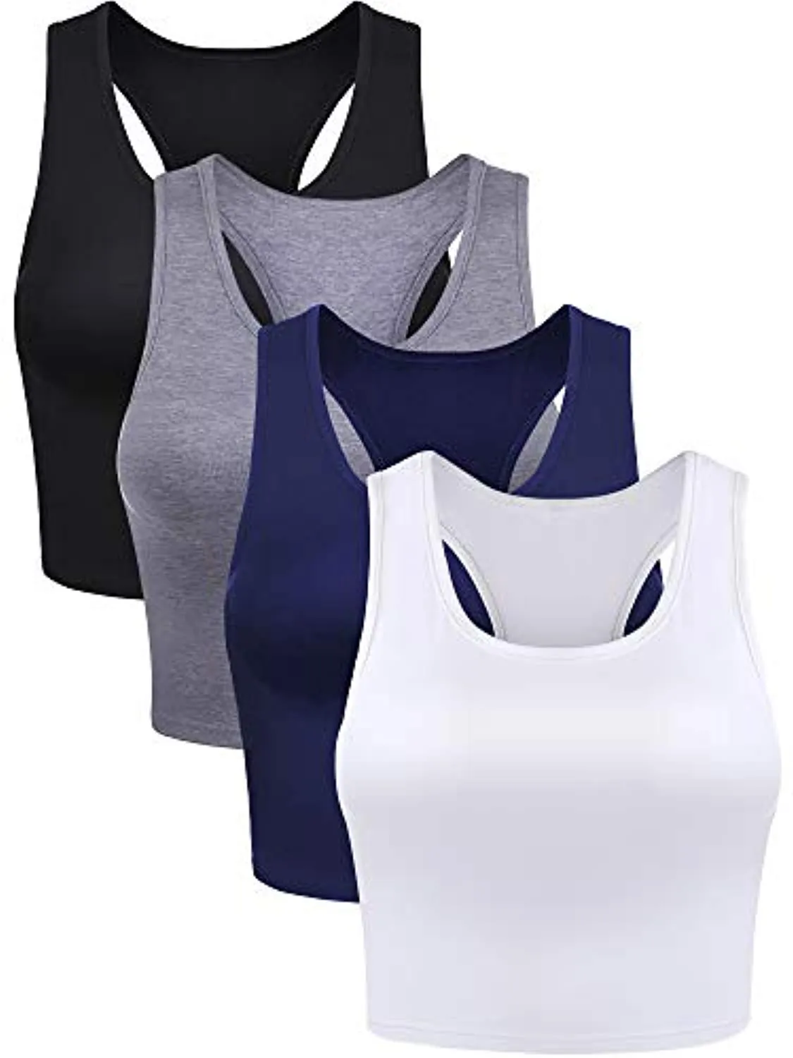 4 Pieces Basic Crop Tank Tops Sleeveless