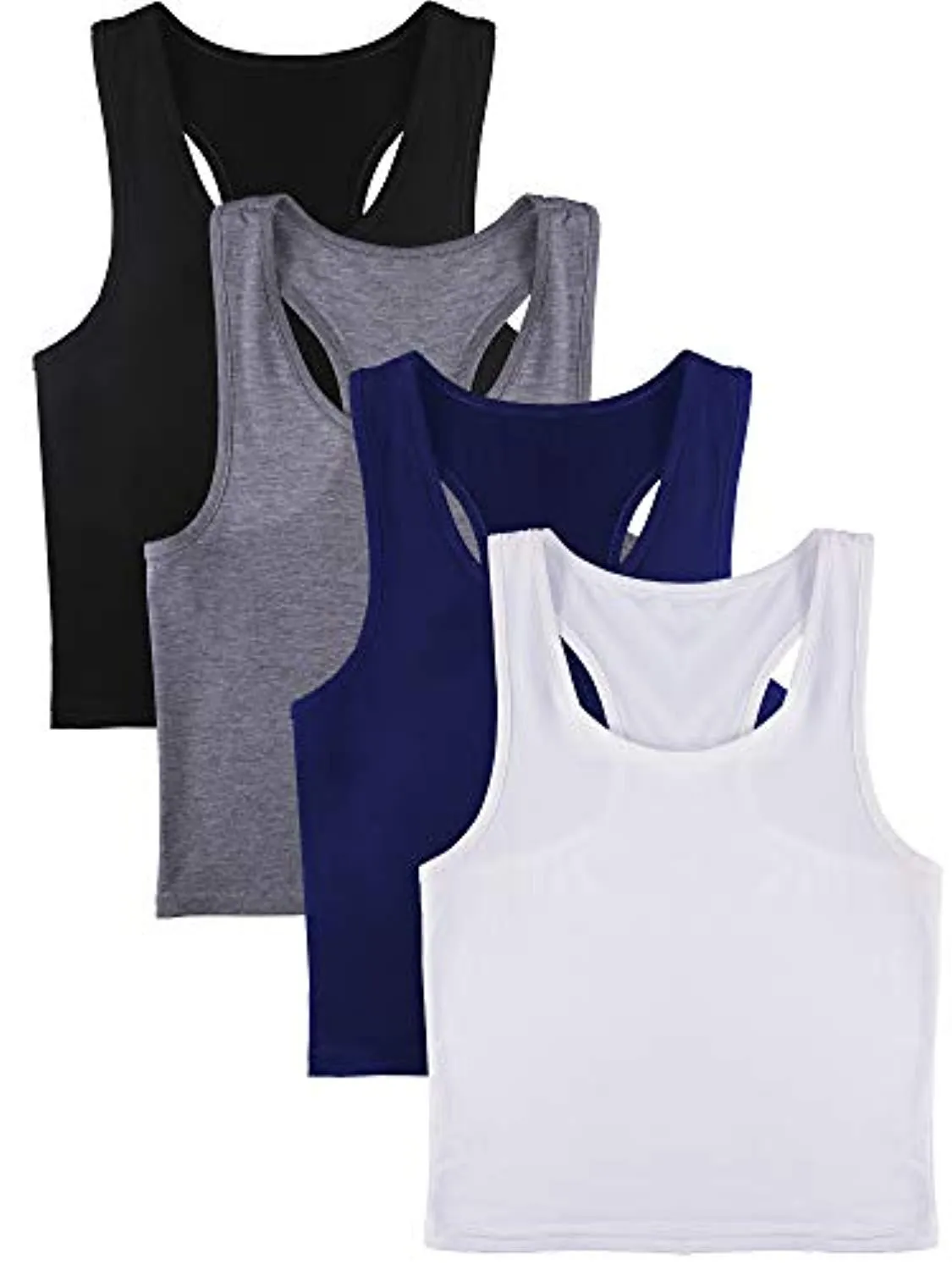 4 Pieces Basic Crop Tank Tops Sleeveless