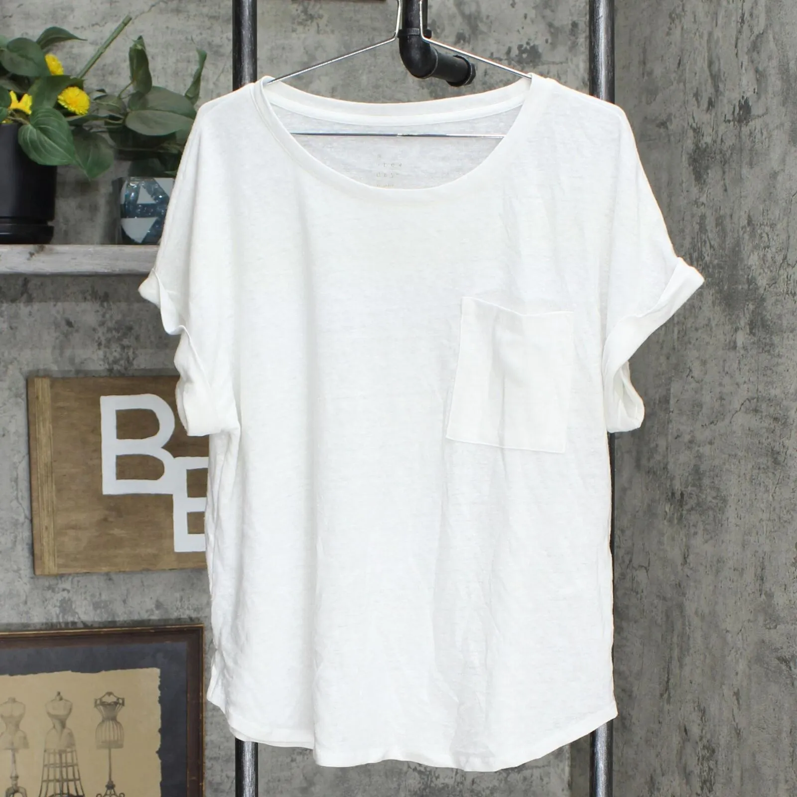 A New Day Women's Short Sleeve Round Neck Cuff T-Shirt 78777060 White XXL