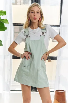 Adjustable Wide Strap Overall Dress