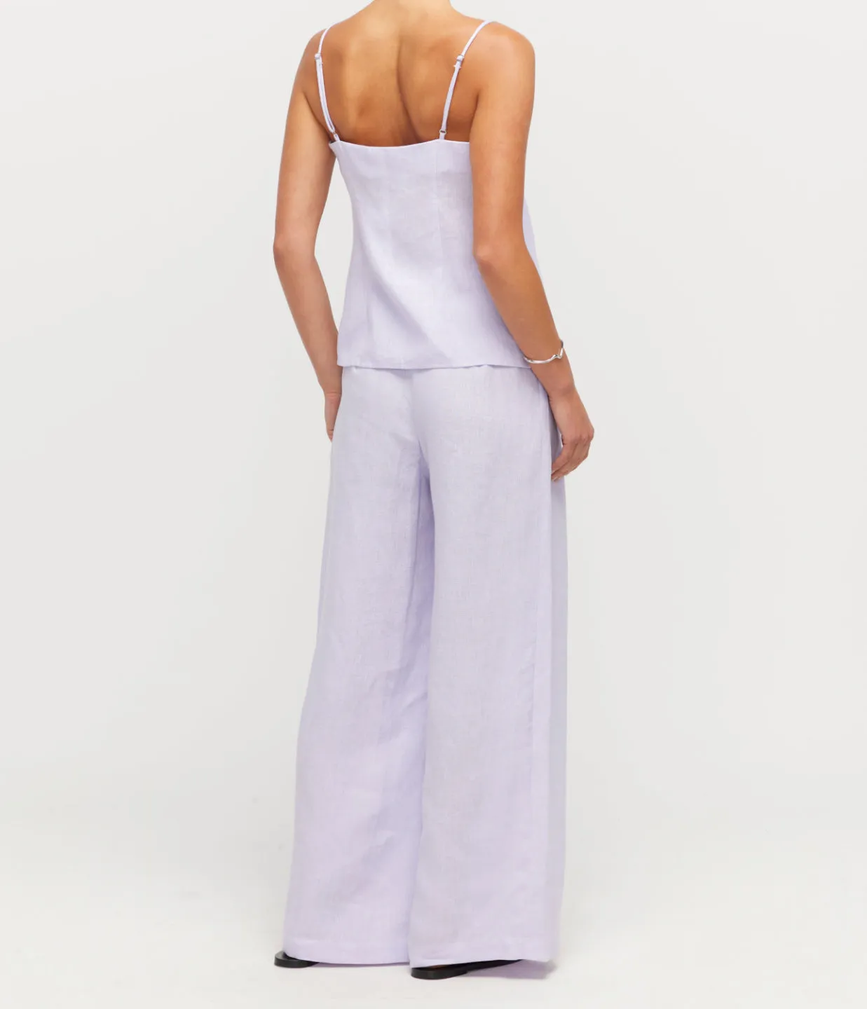 Almendra Linen Tie Top in Lilac