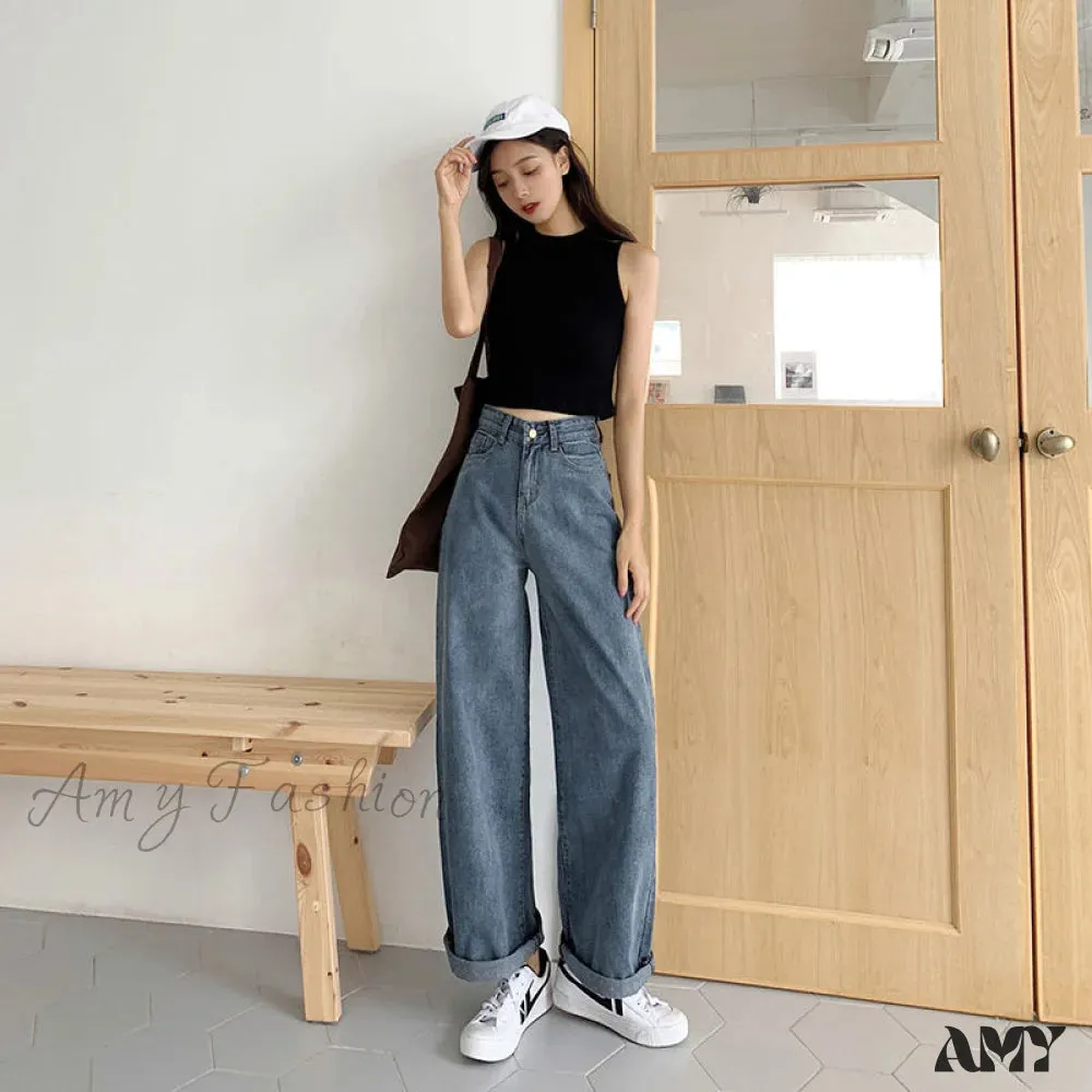 Amy Fashion - High Waist Loose Comfortable Jeans