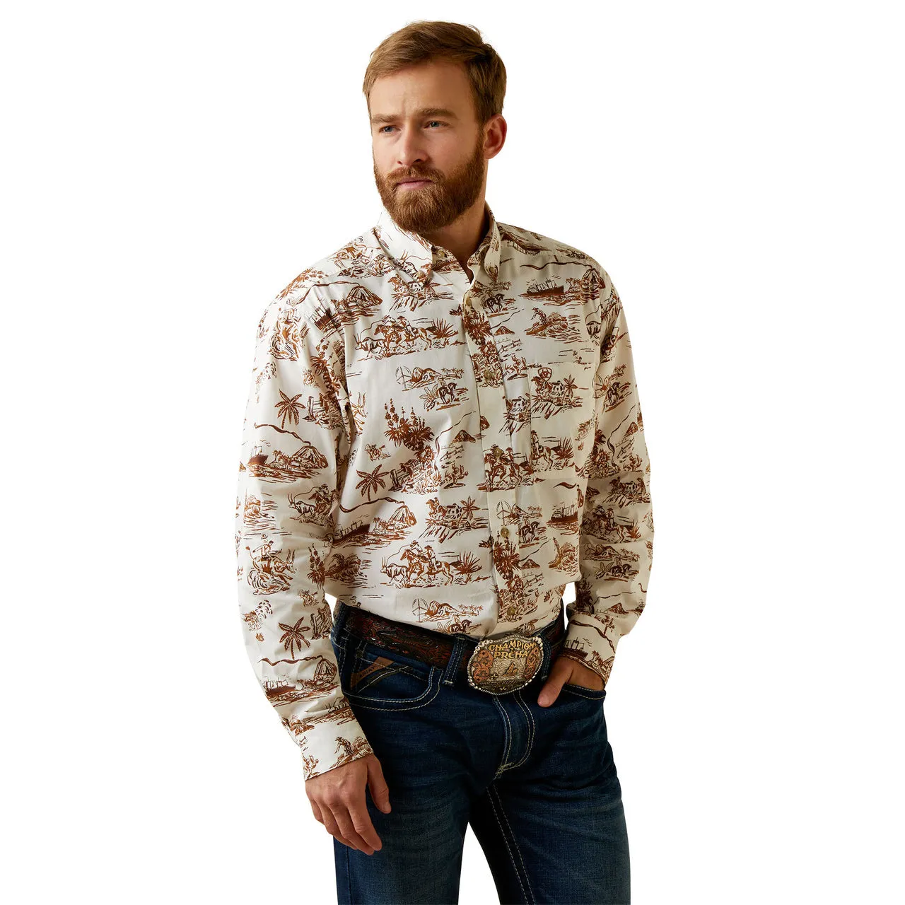 Ariat Men's Paniolo Western Aloha Stretch Wrinkle Free Shirt