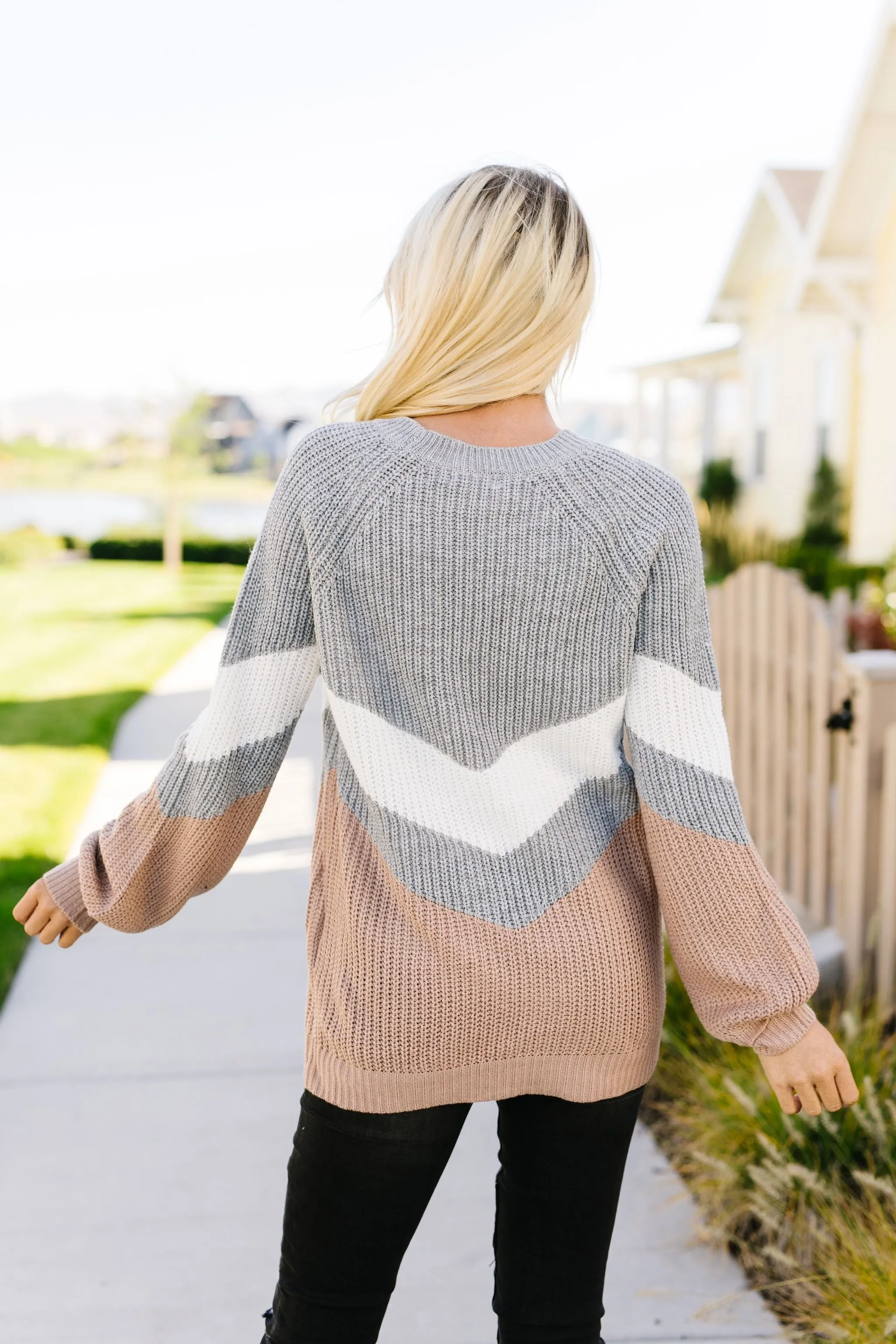 Autumn Vibes Chevron Sweater