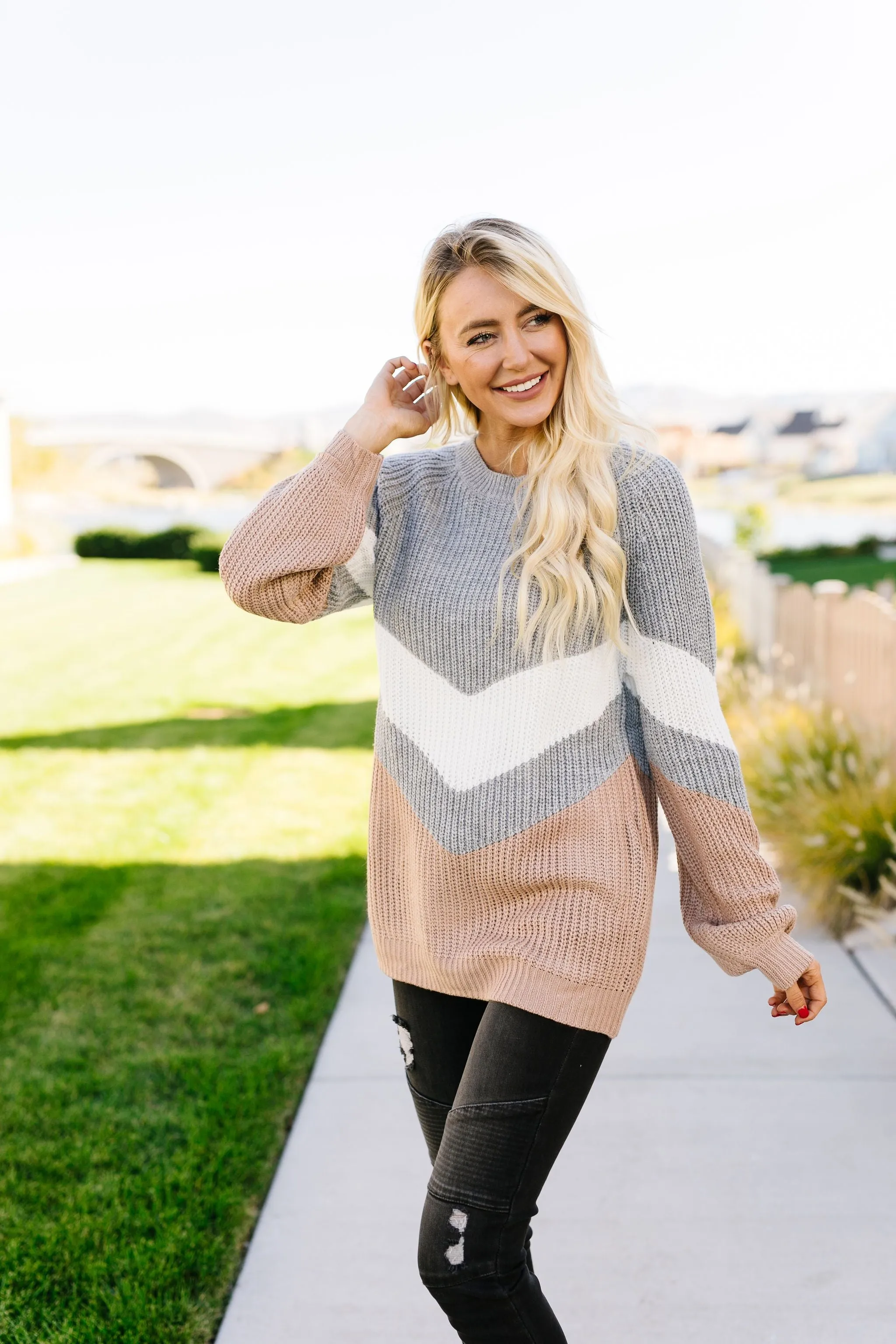 Autumn Vibes Chevron Sweater