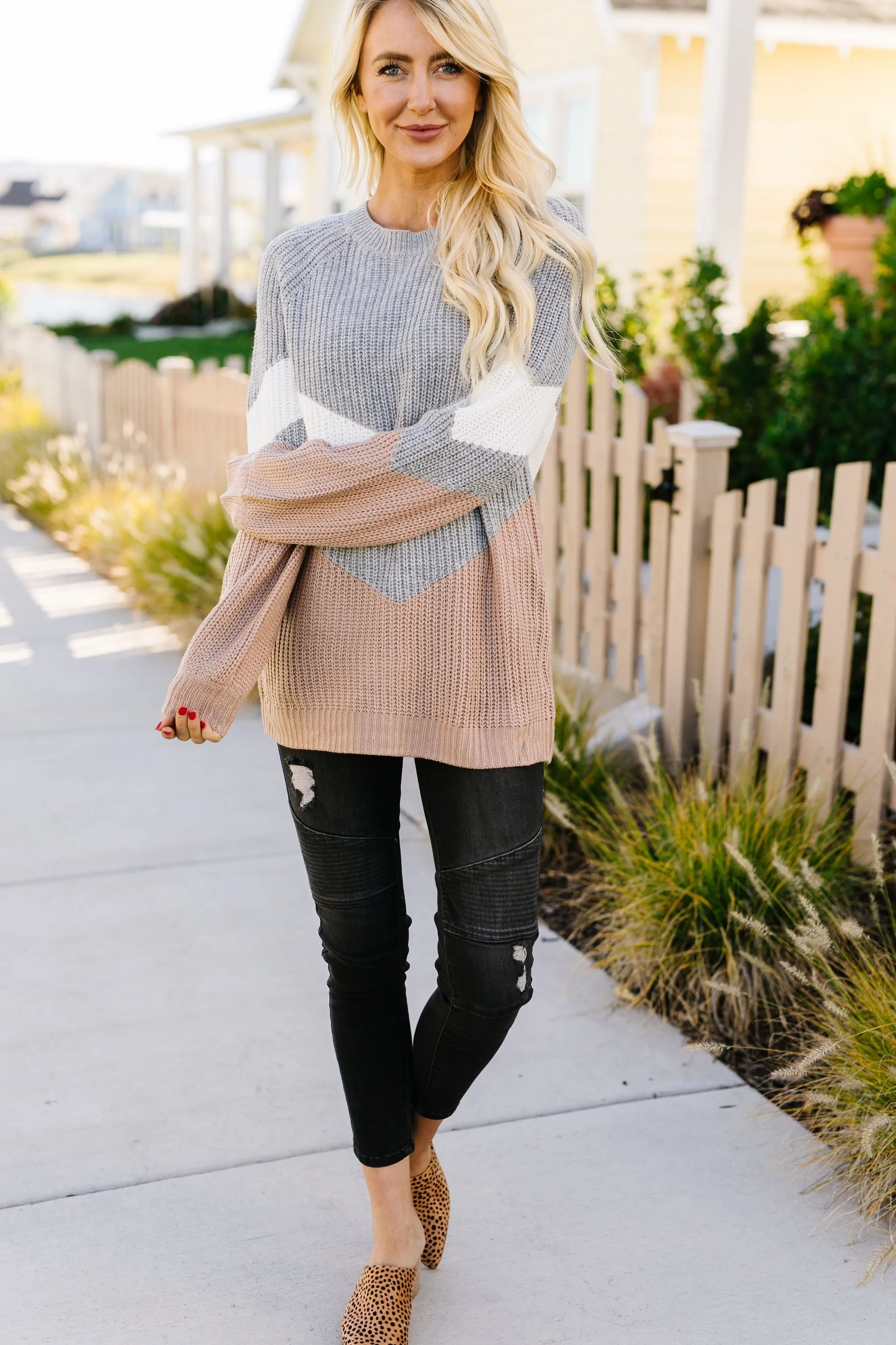 Autumn Vibes Chevron Sweater