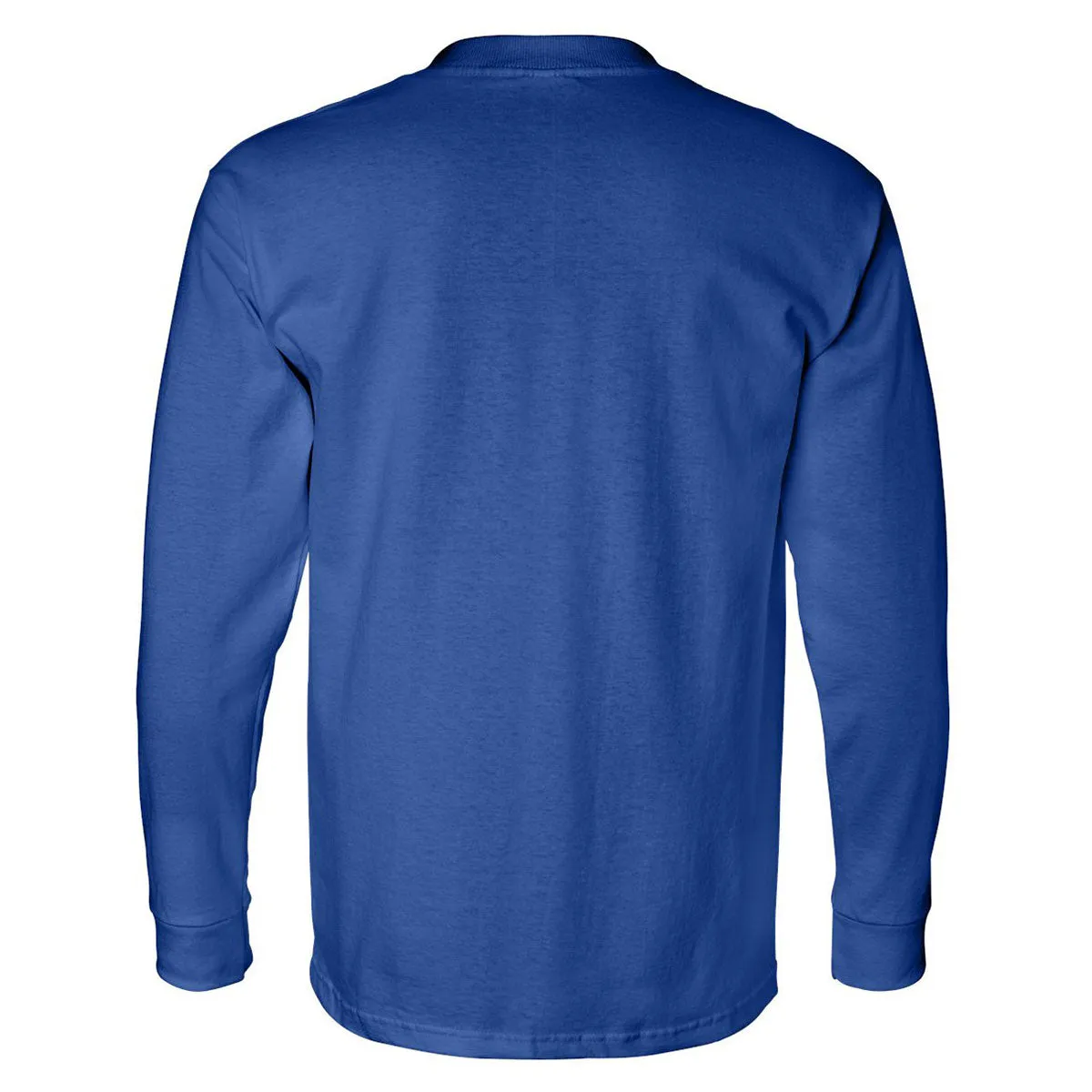 Bayside Men's Royal Blue USA-Made Long Sleeve T-Shirt with Pocket