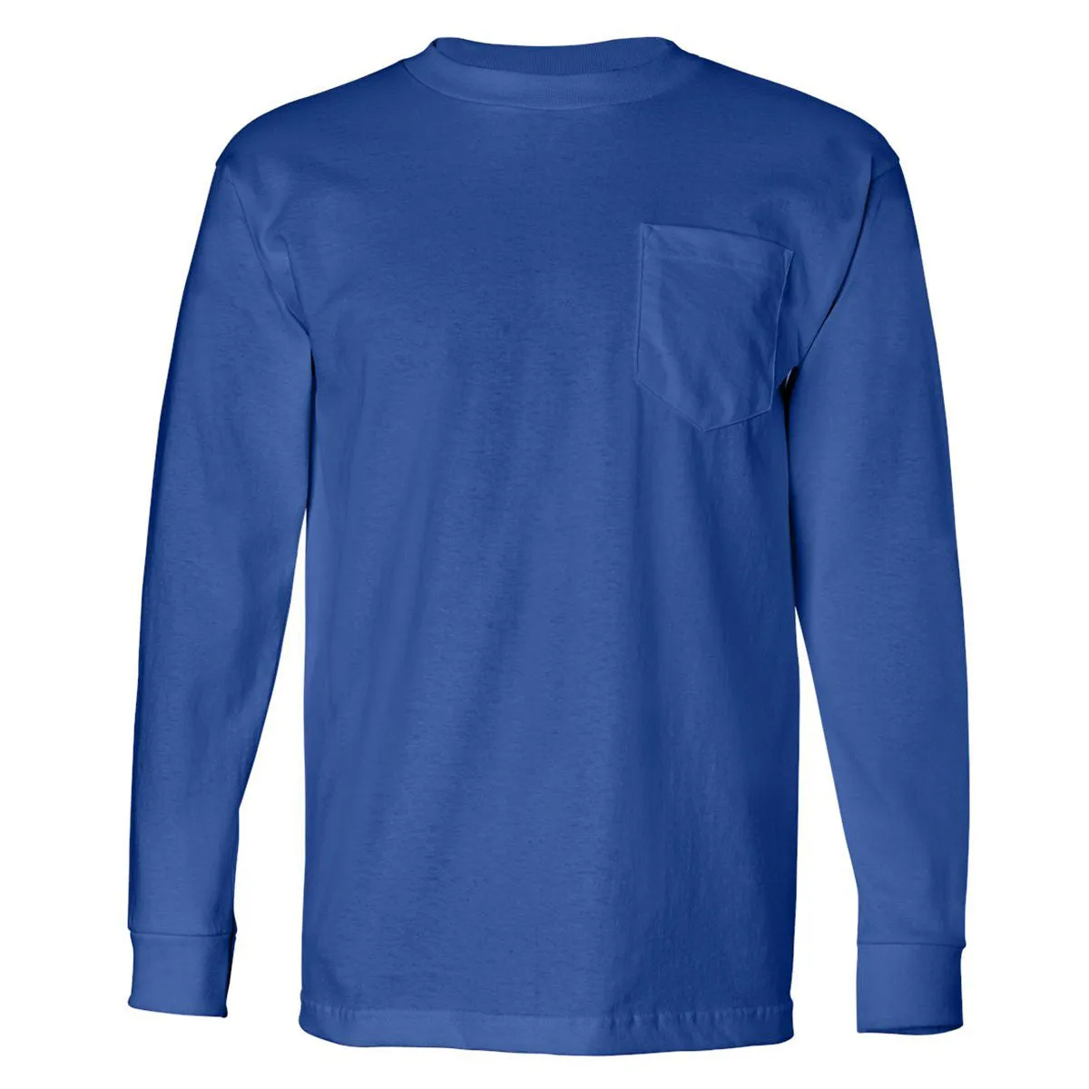 Bayside Men's Royal Blue USA-Made Long Sleeve T-Shirt with Pocket