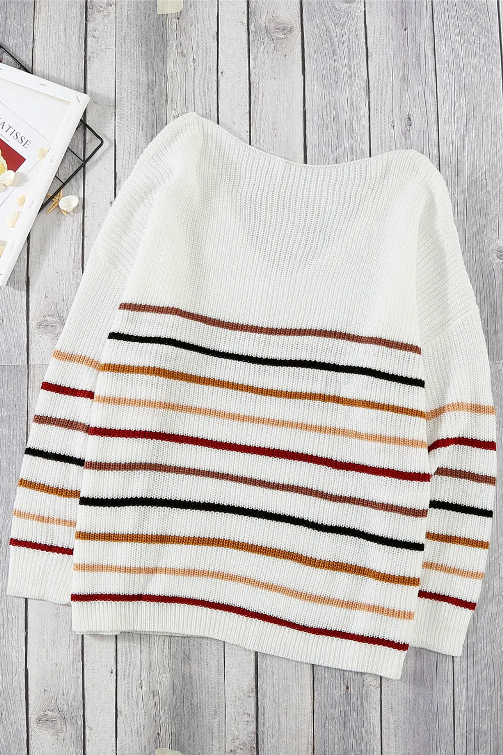 Blue Striped Knit Sweater