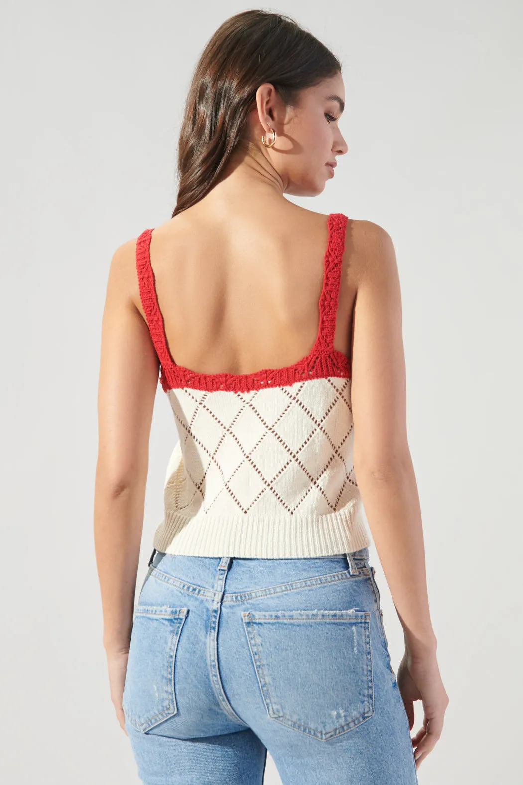 Cha Cha Cherry Pointelle Knit Cami