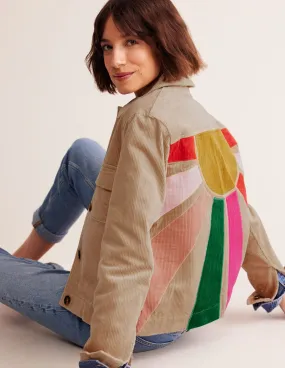 Cord Jacket-Appliqué Sun