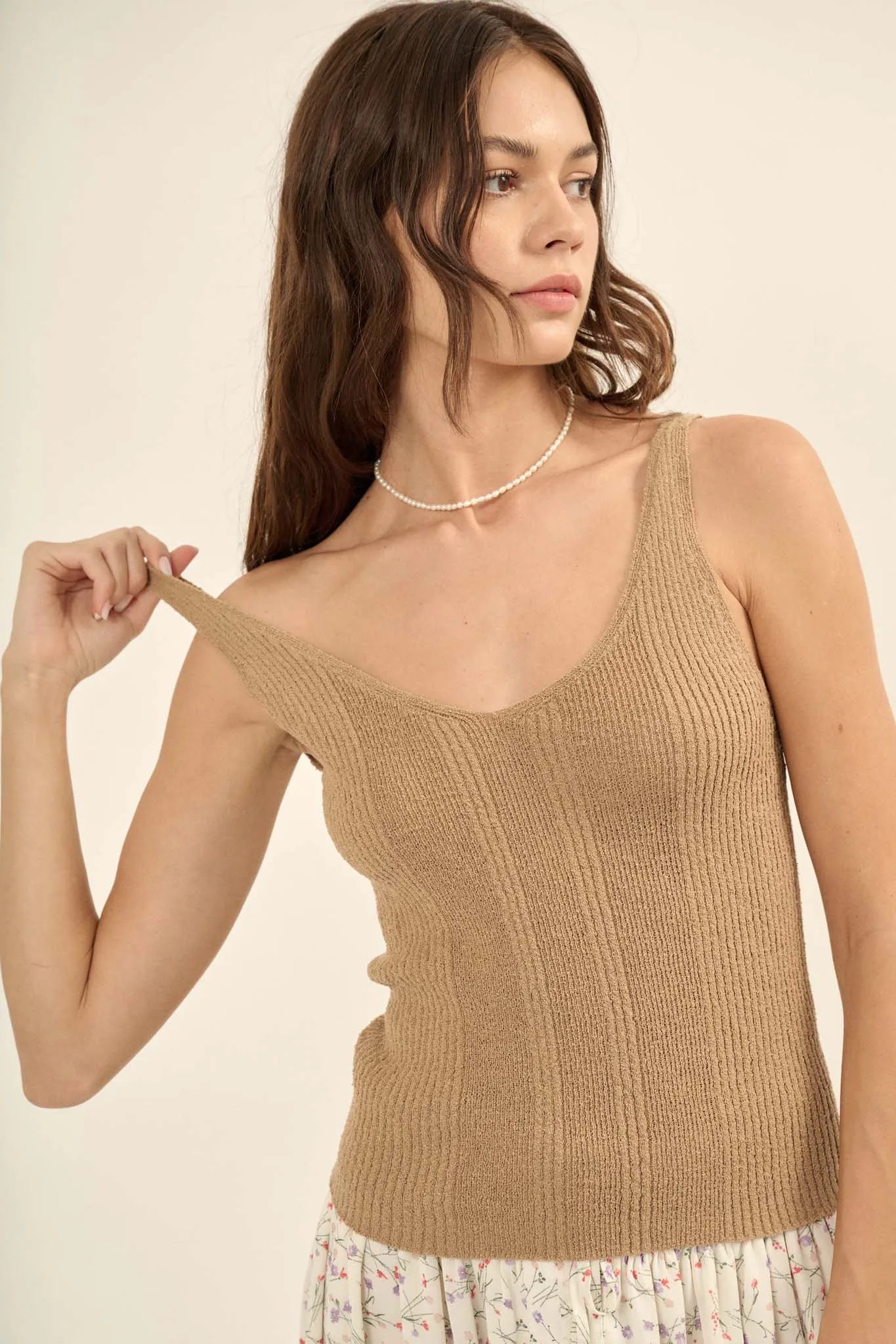 Cruise Control Ribbed Knit Sweater Tank Top