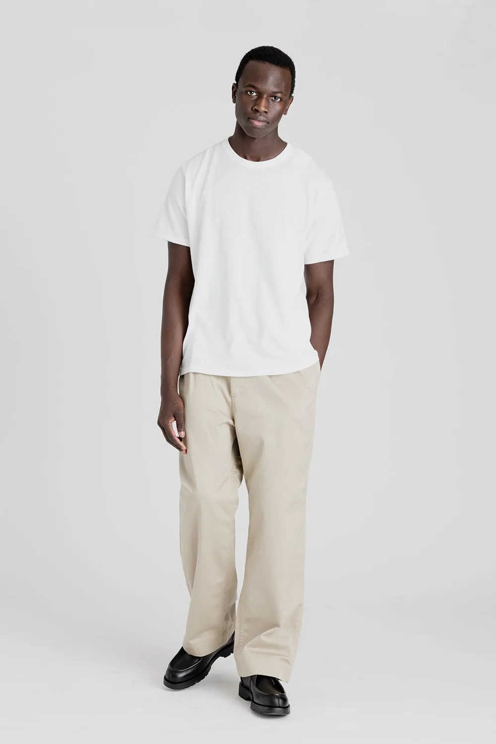 Double Pleat Wide Chino Pants - Khaki