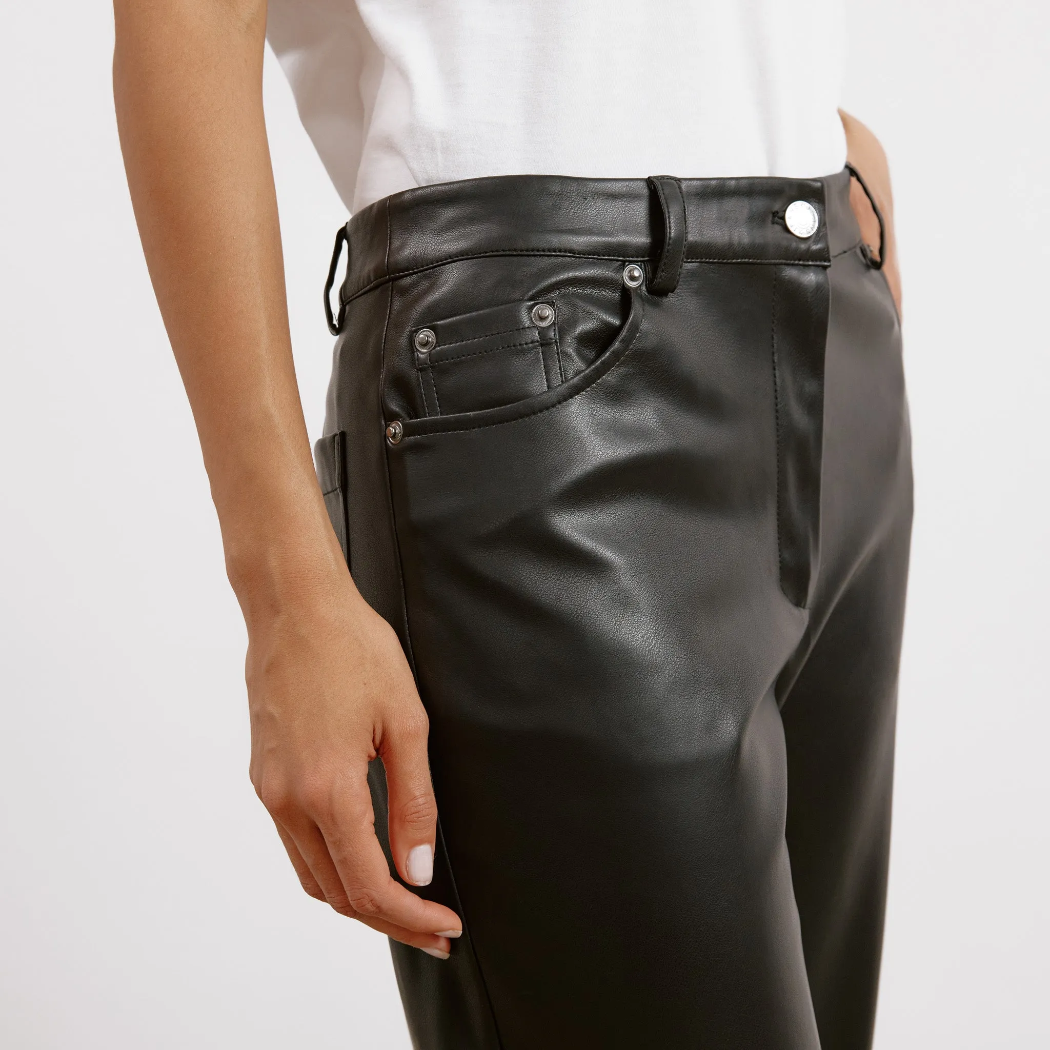 Faux Leather Jeans