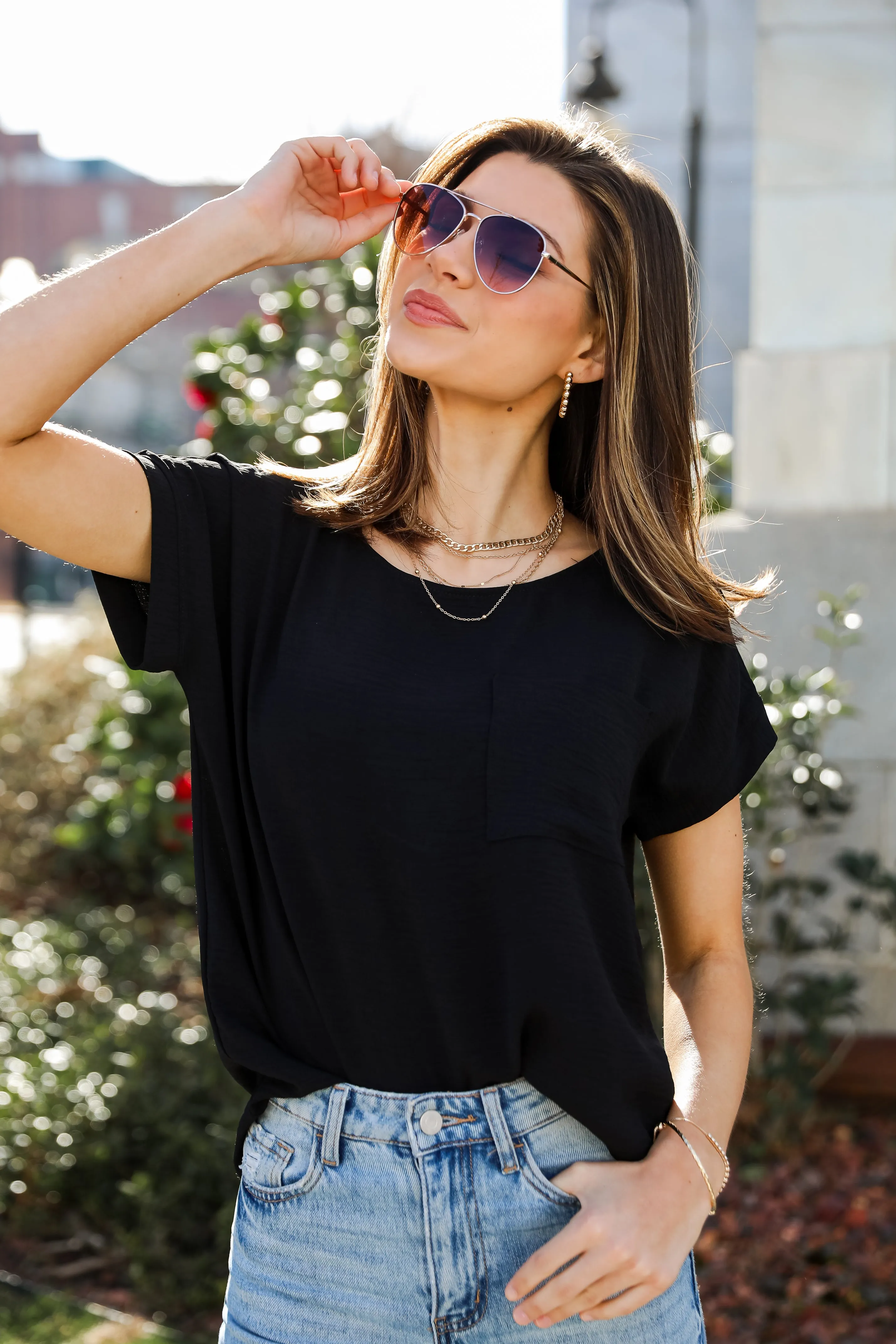 FINAL SALE - Amelia Black Oversized Blouse