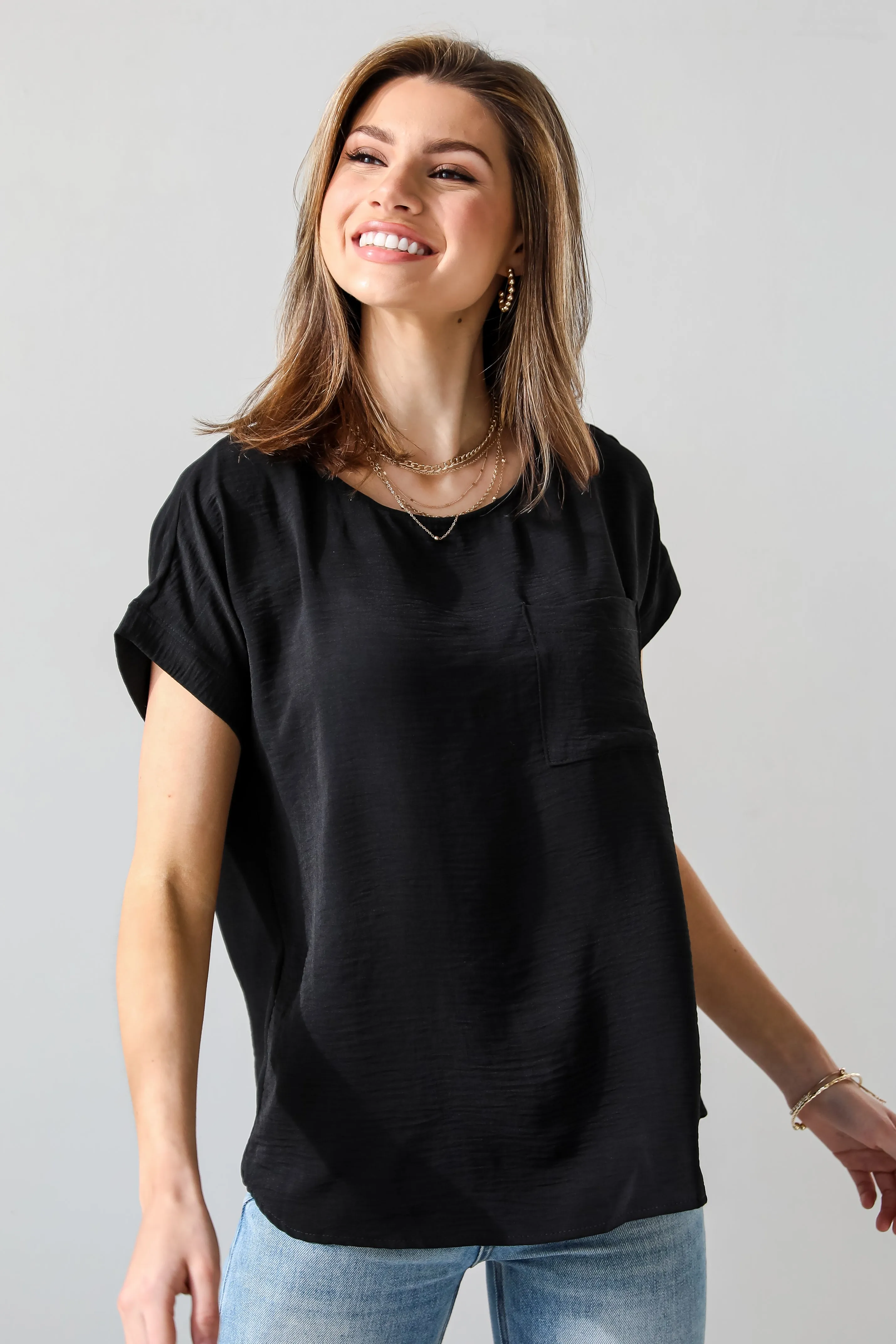 FINAL SALE - Amelia Black Oversized Blouse