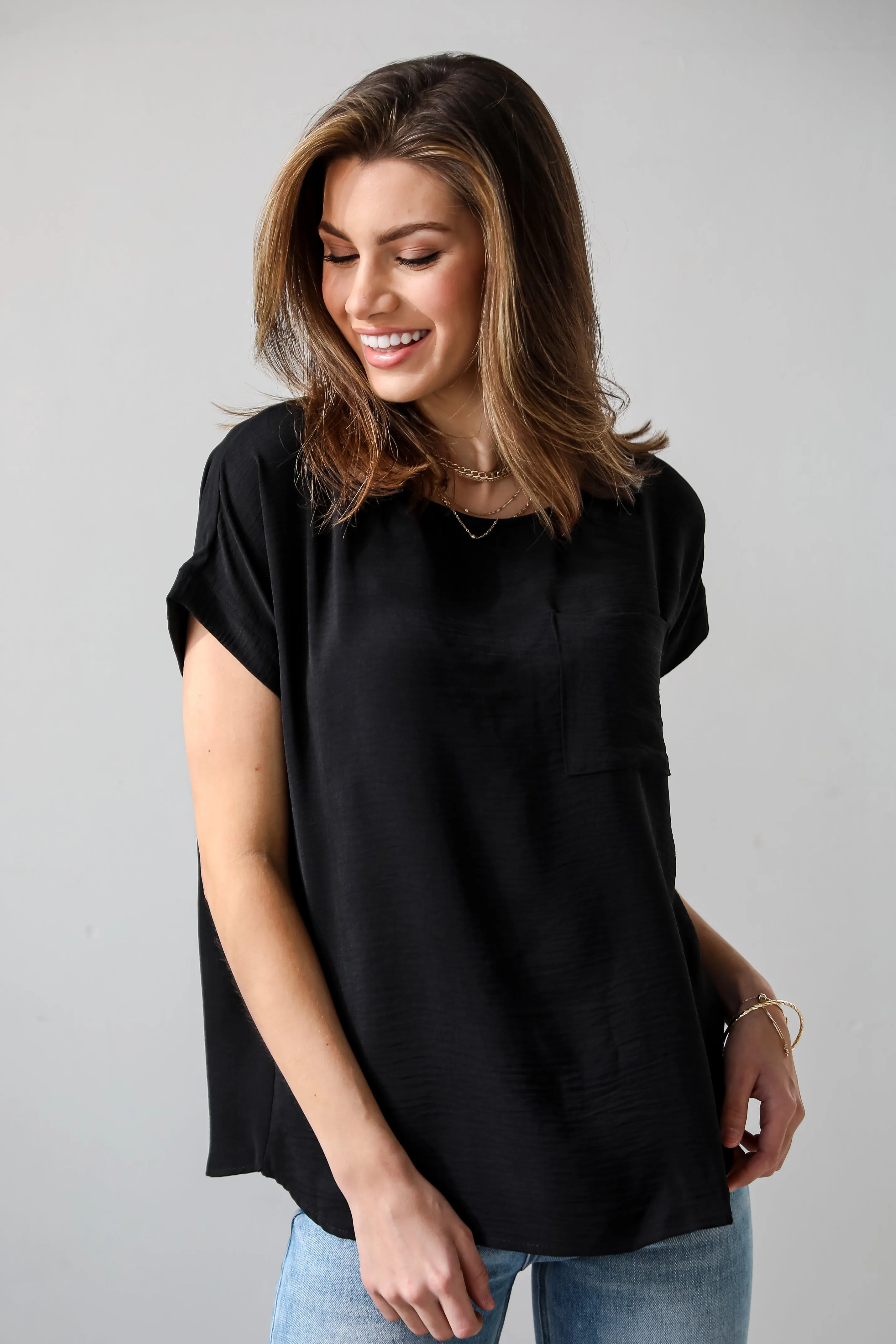 FINAL SALE - Amelia Black Oversized Blouse