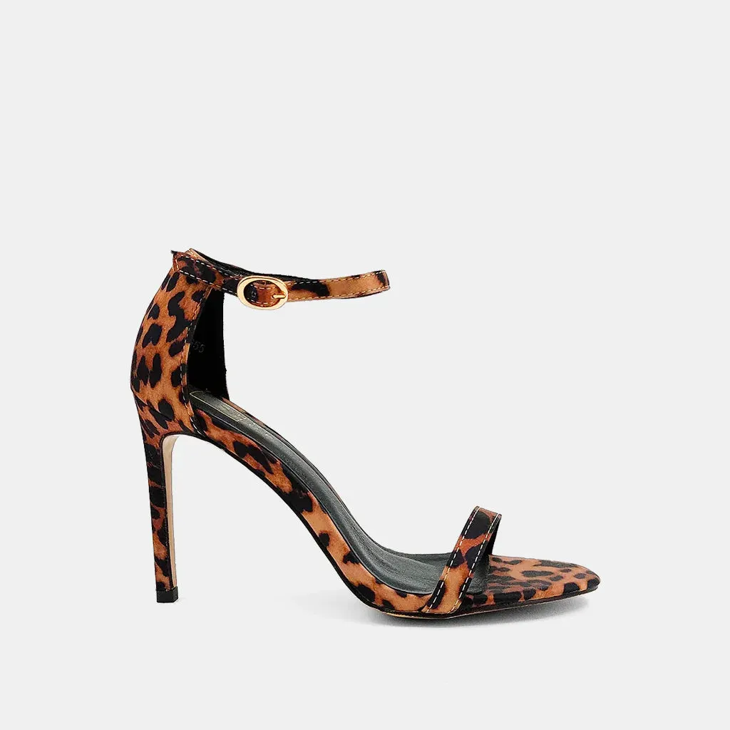 Franca Heel in Leopard Satin