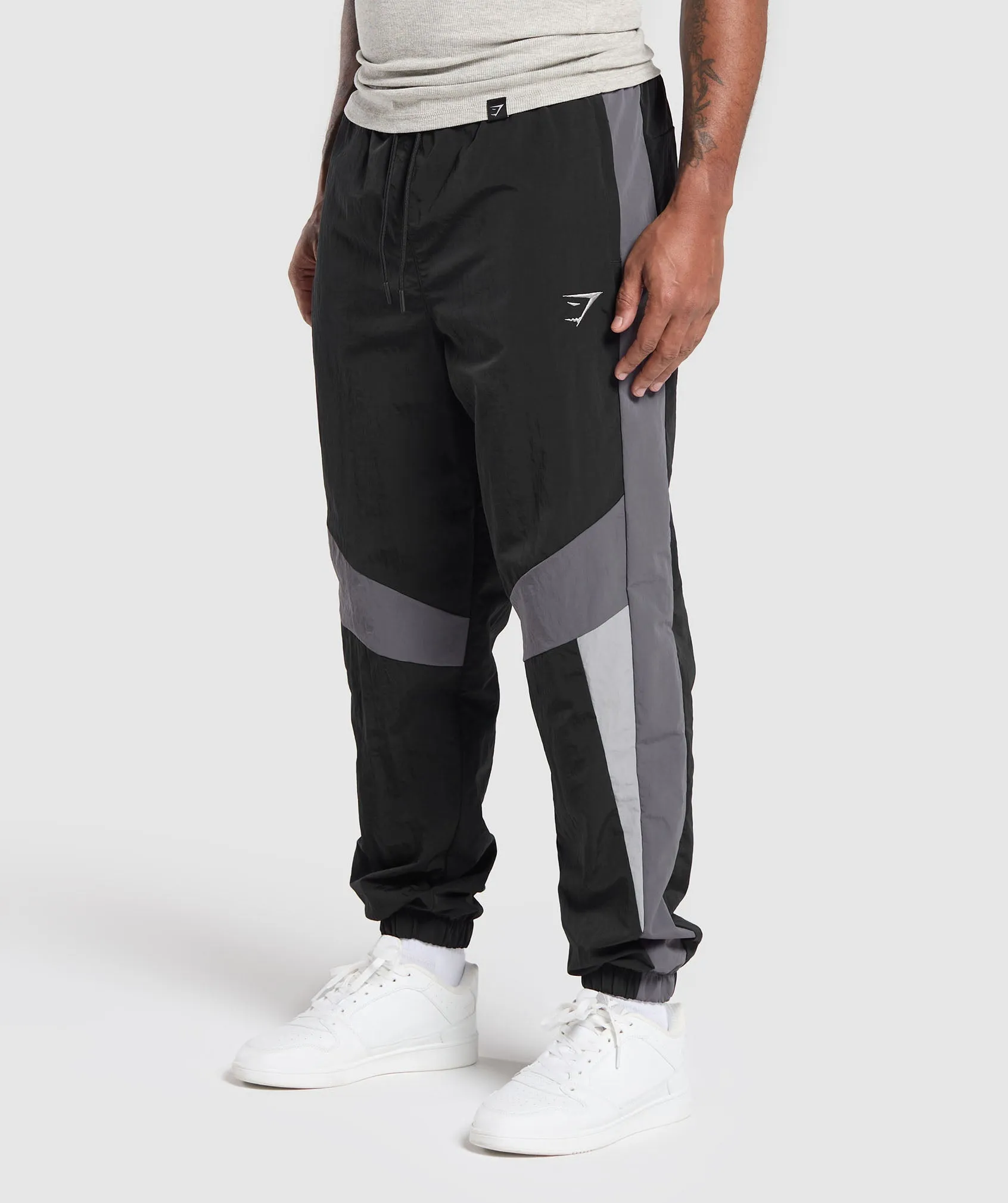 Gymshark Retro Track Pants - Black/Dark Grey/Smokey Grey