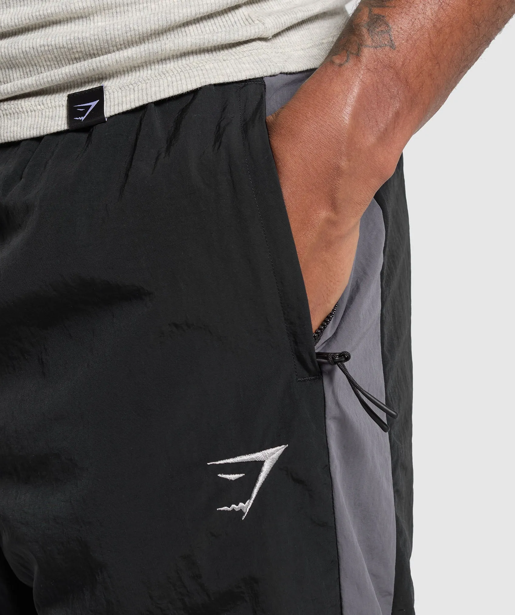 Gymshark Retro Track Pants - Black/Dark Grey/Smokey Grey