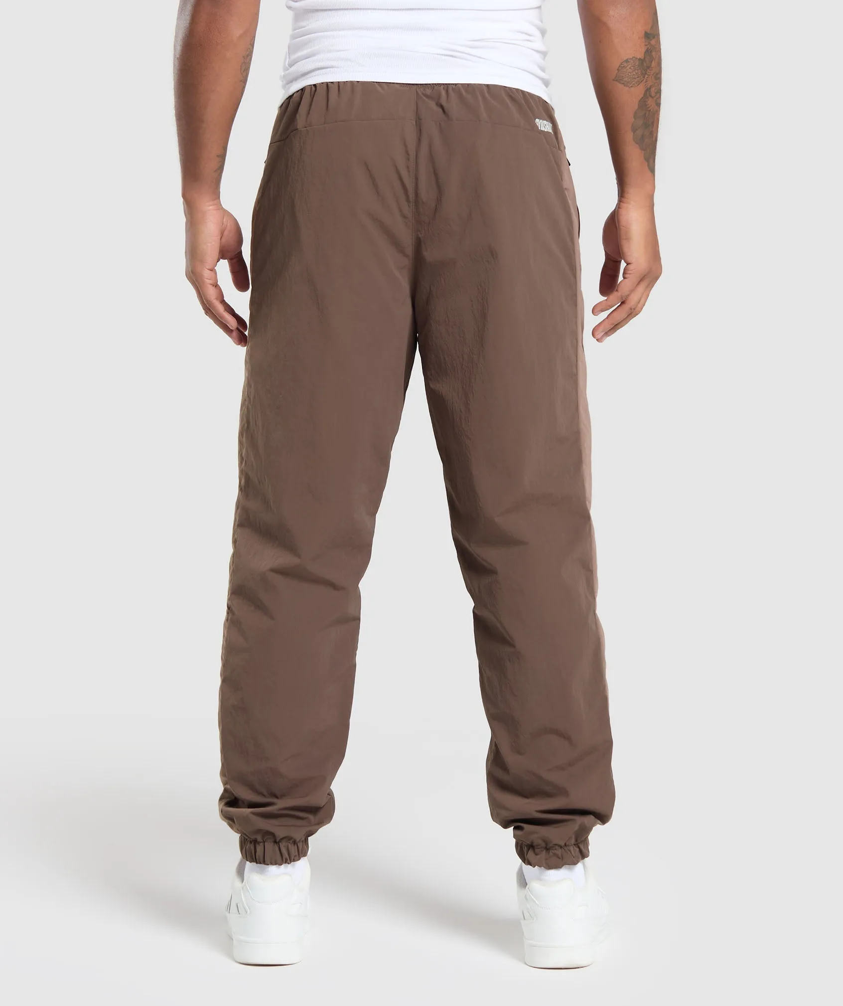 Gymshark Retro Track Pants - Walnut Brown/Mocha Mauve/Soft White