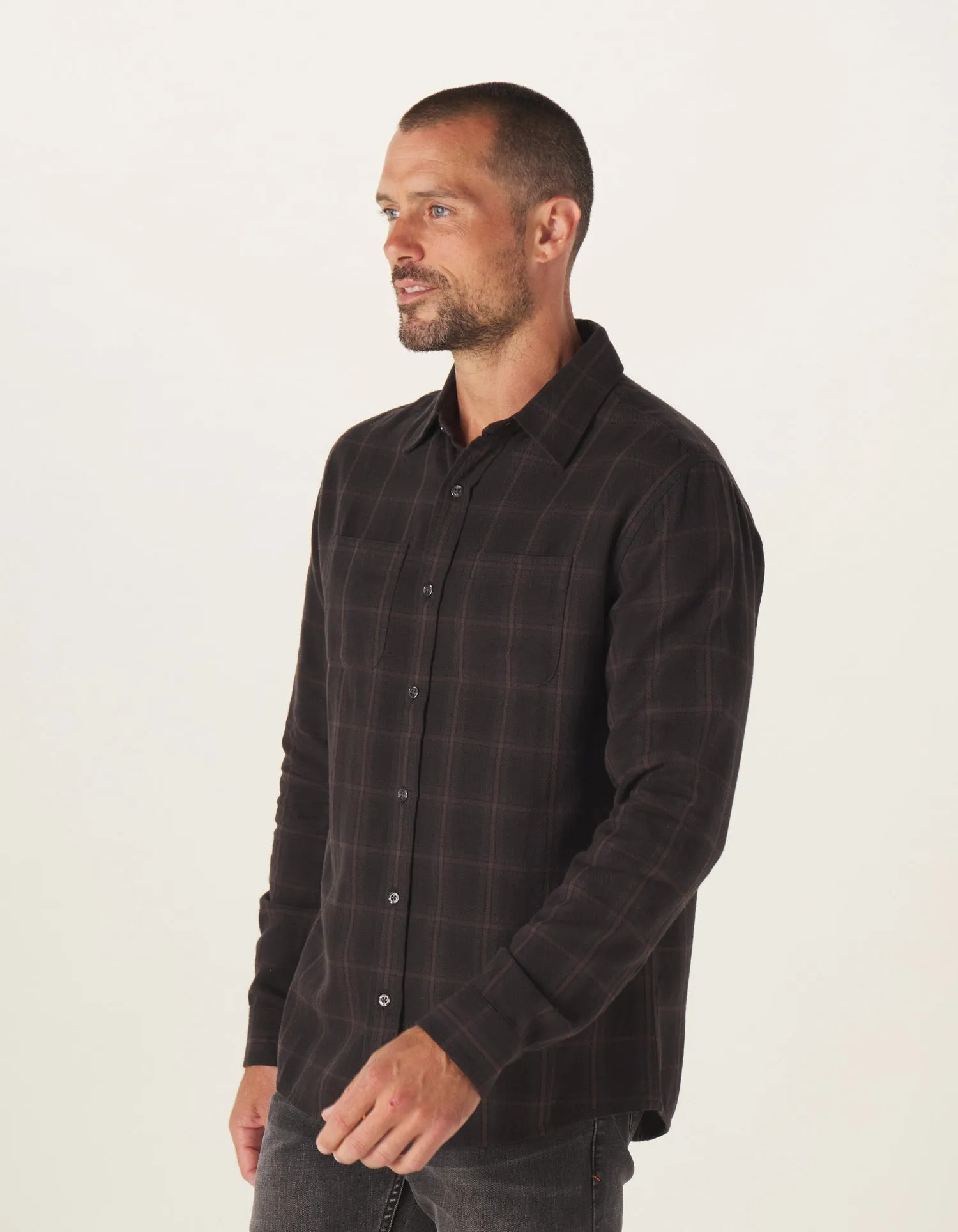 Jackson Lightweight Flannel in Charcoal Plaid