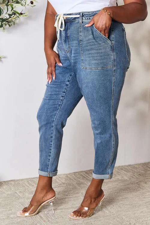 Judy Blue High Waist Drawstring Denim Jeans