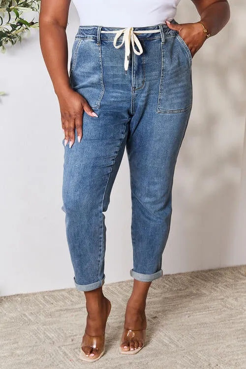 Judy Blue High Waist Drawstring Denim Jeans