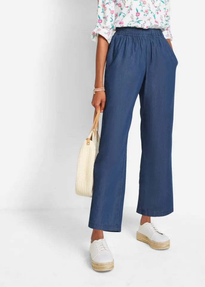 Lightweight, high-waisted jeans with a comfortable wide-fit belt Bpc Bonprix Collection ,  blue