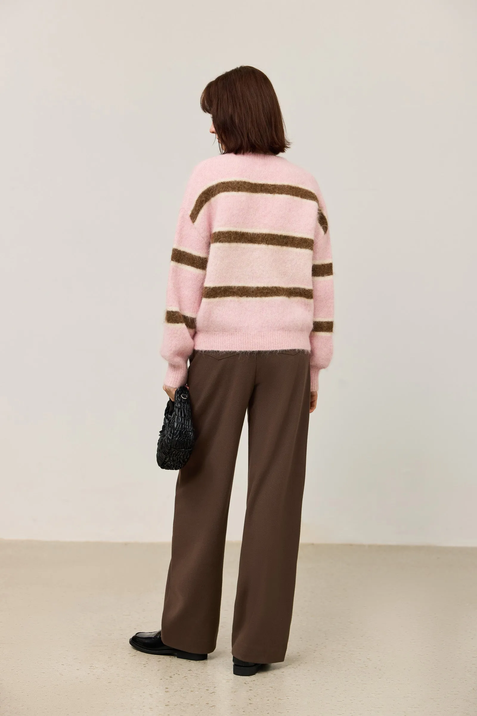 LILY Striped Relaxed Crewneck Sweater