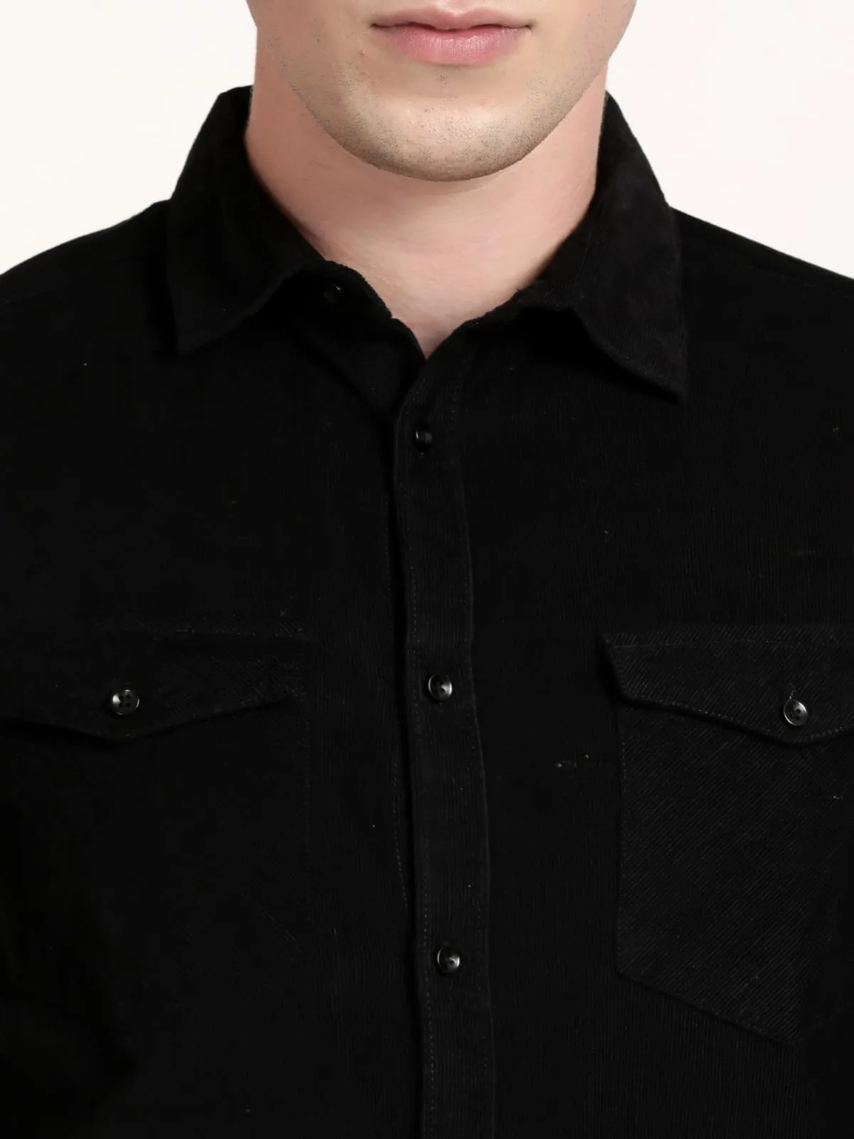 Men Black Solid Formal Shirt (GBRJ6022)