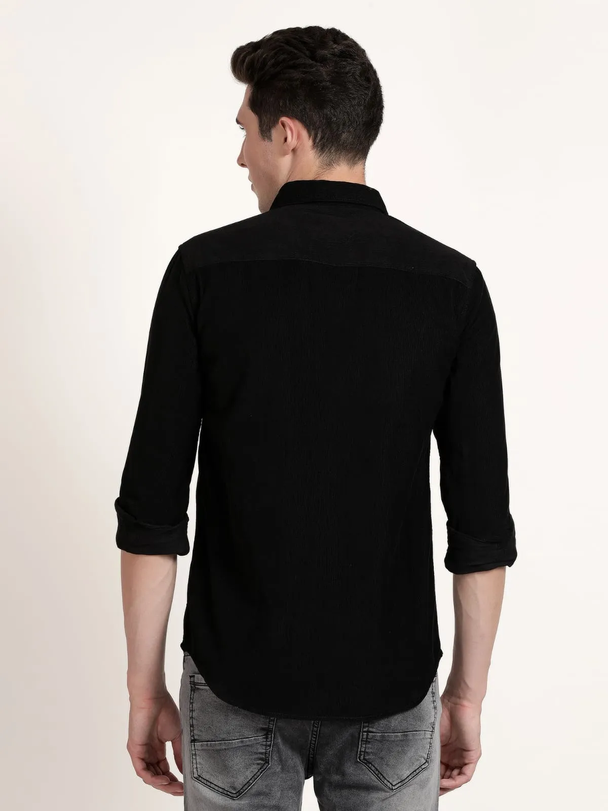 Men Black Solid Formal Shirt (GBRJ6022)