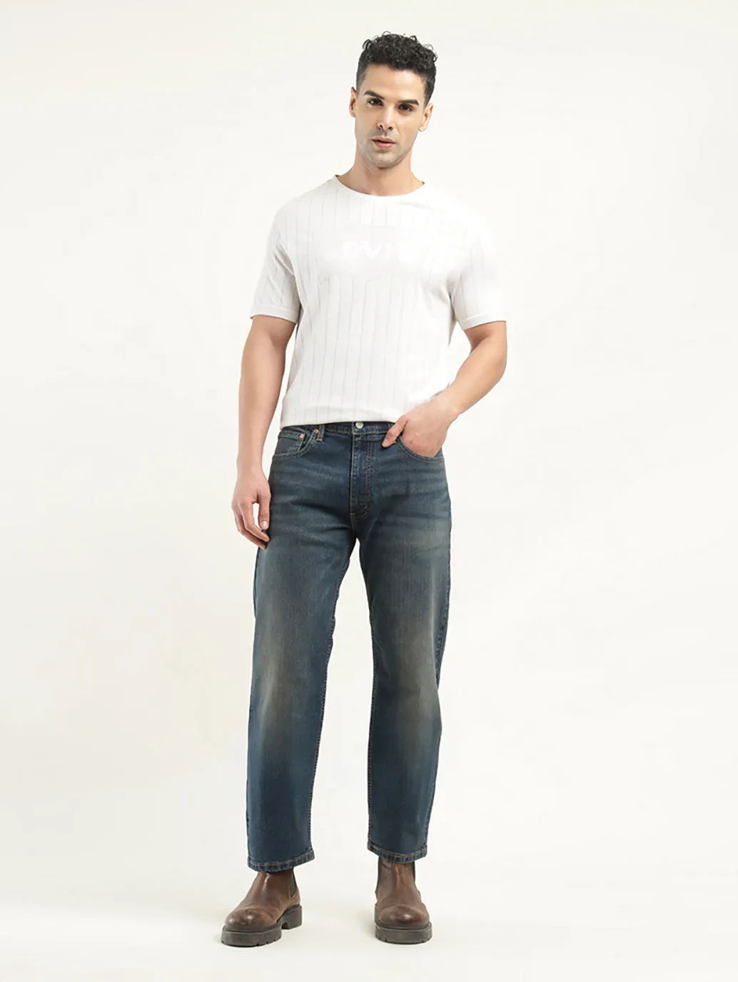 Men's 555'96 Relaxed Straight Fit Indigo Jeans