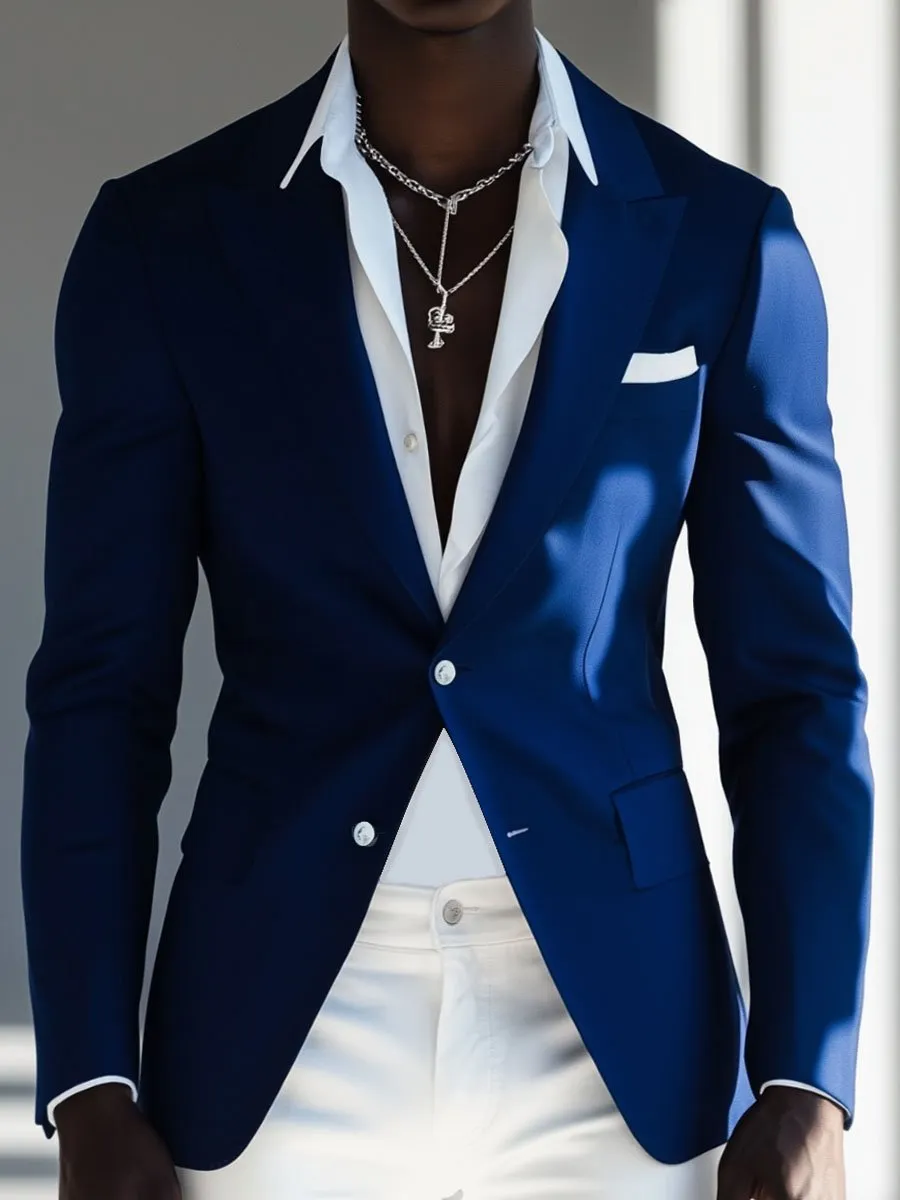 Men's Solid Color Lapel Single Breasted Casual Blazer