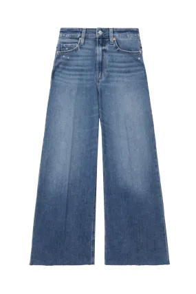 Paige Wide Leg Raw Hem Cropped Jeans