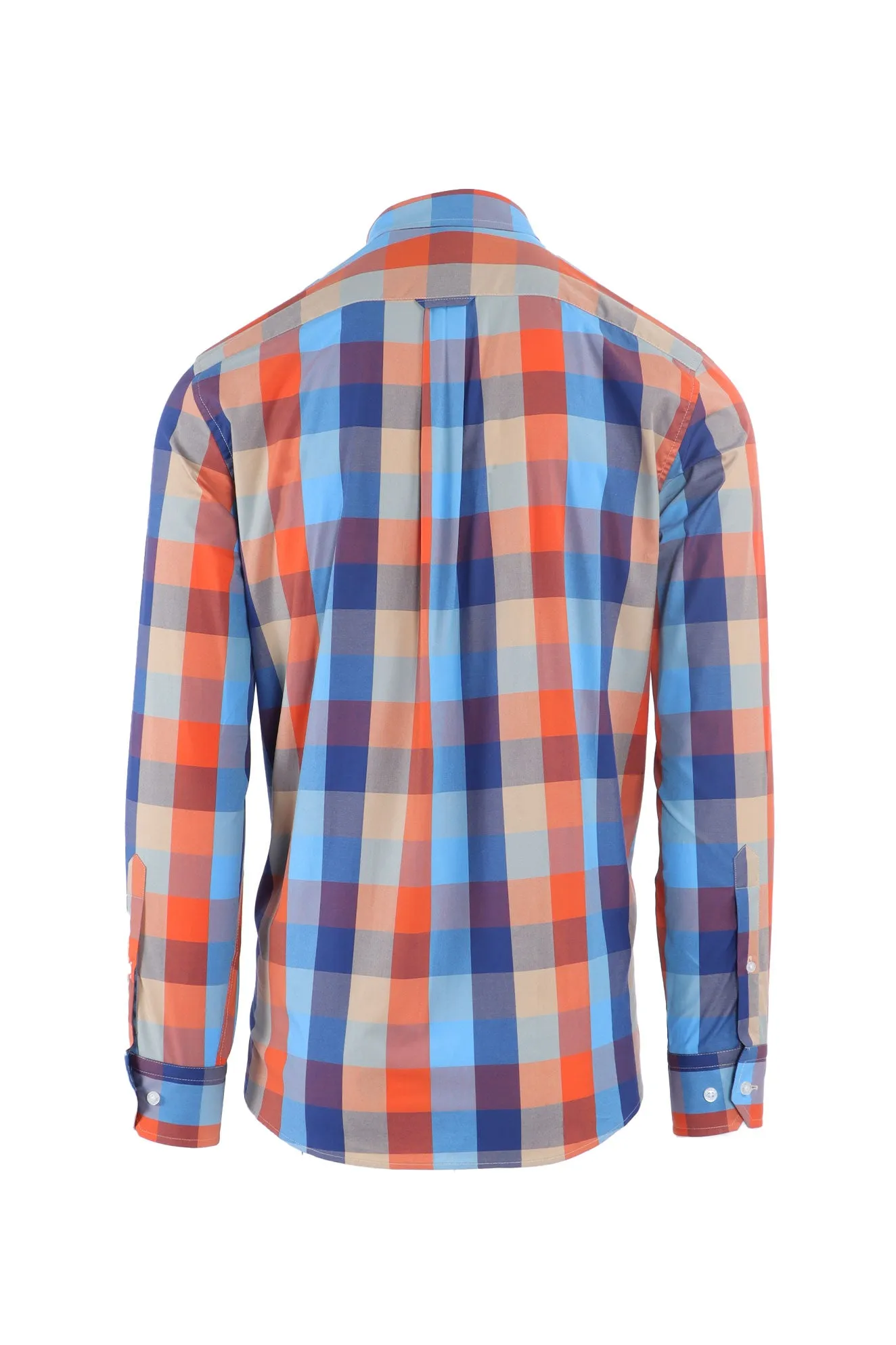 Pringle LS Rust Blue Check Classic Reg Fit Shirt