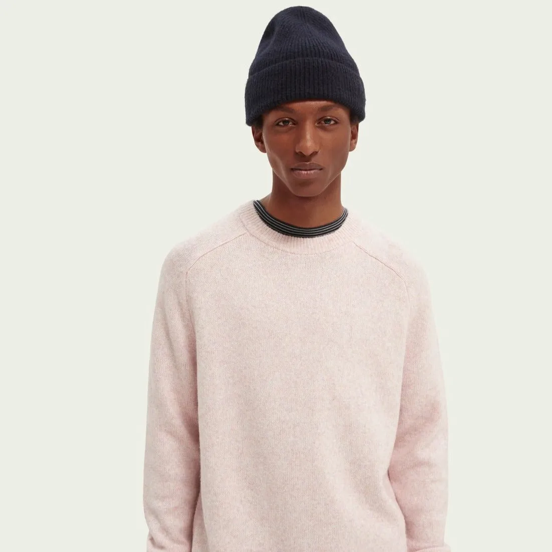 Relaxed Crewneck Sweater (Mauve Melange)