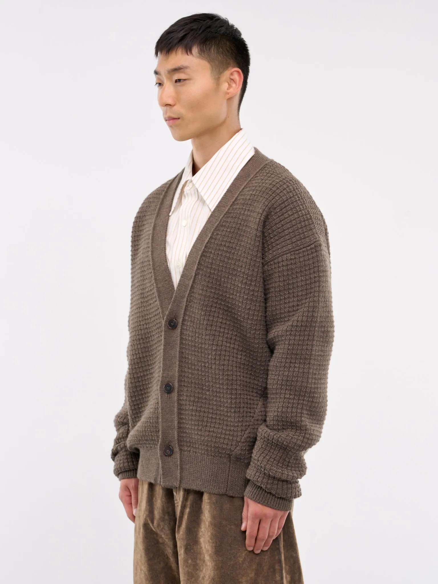 Relaxed Knit Cardigan (HMMZ75046A-HZ619-DARK-BROWN)