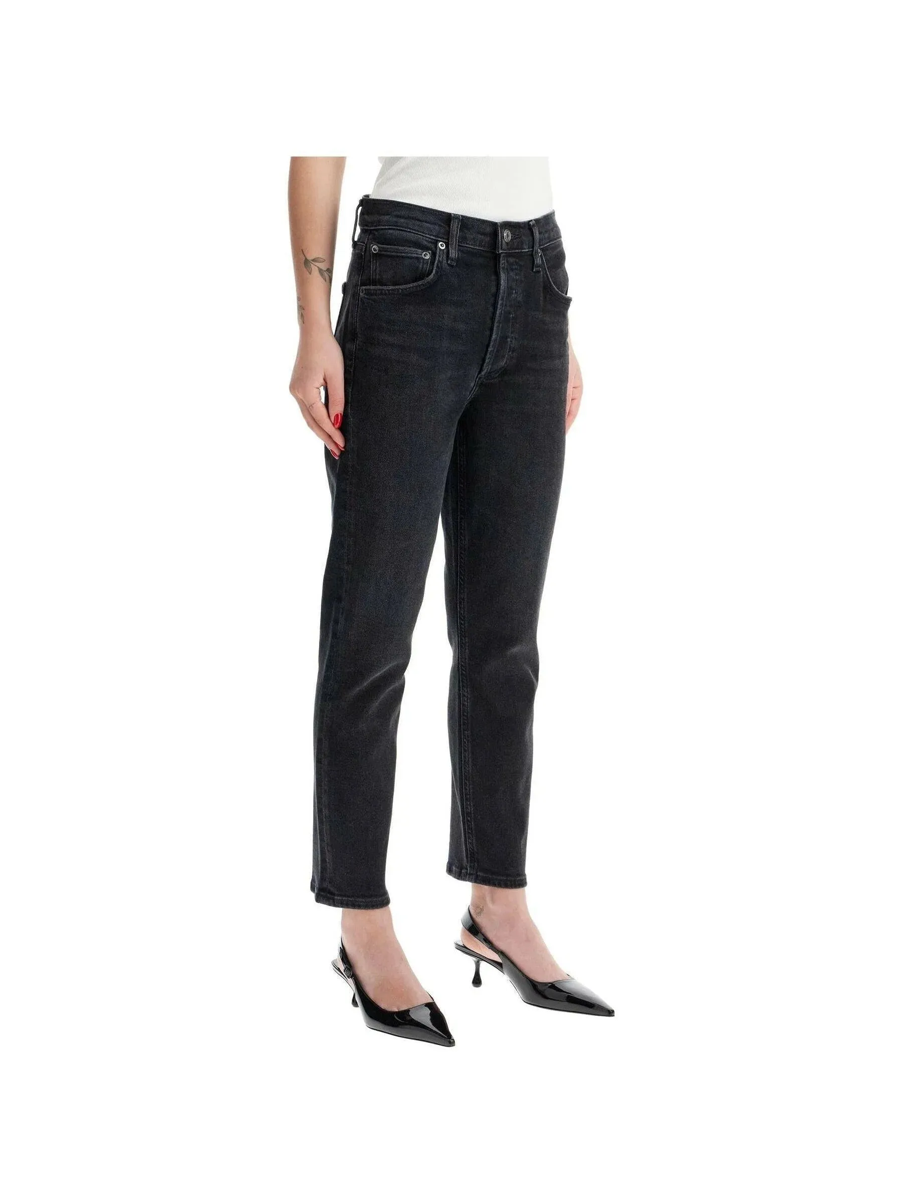 Riley High Rise Straight Denim Jeans