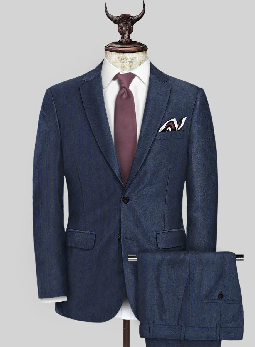 Scabal Londoner Erafin Stripe Blue Wool Suit